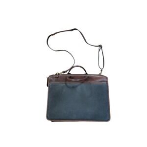 Jack Georges Leather Briefcase Black‎ Brown Strap